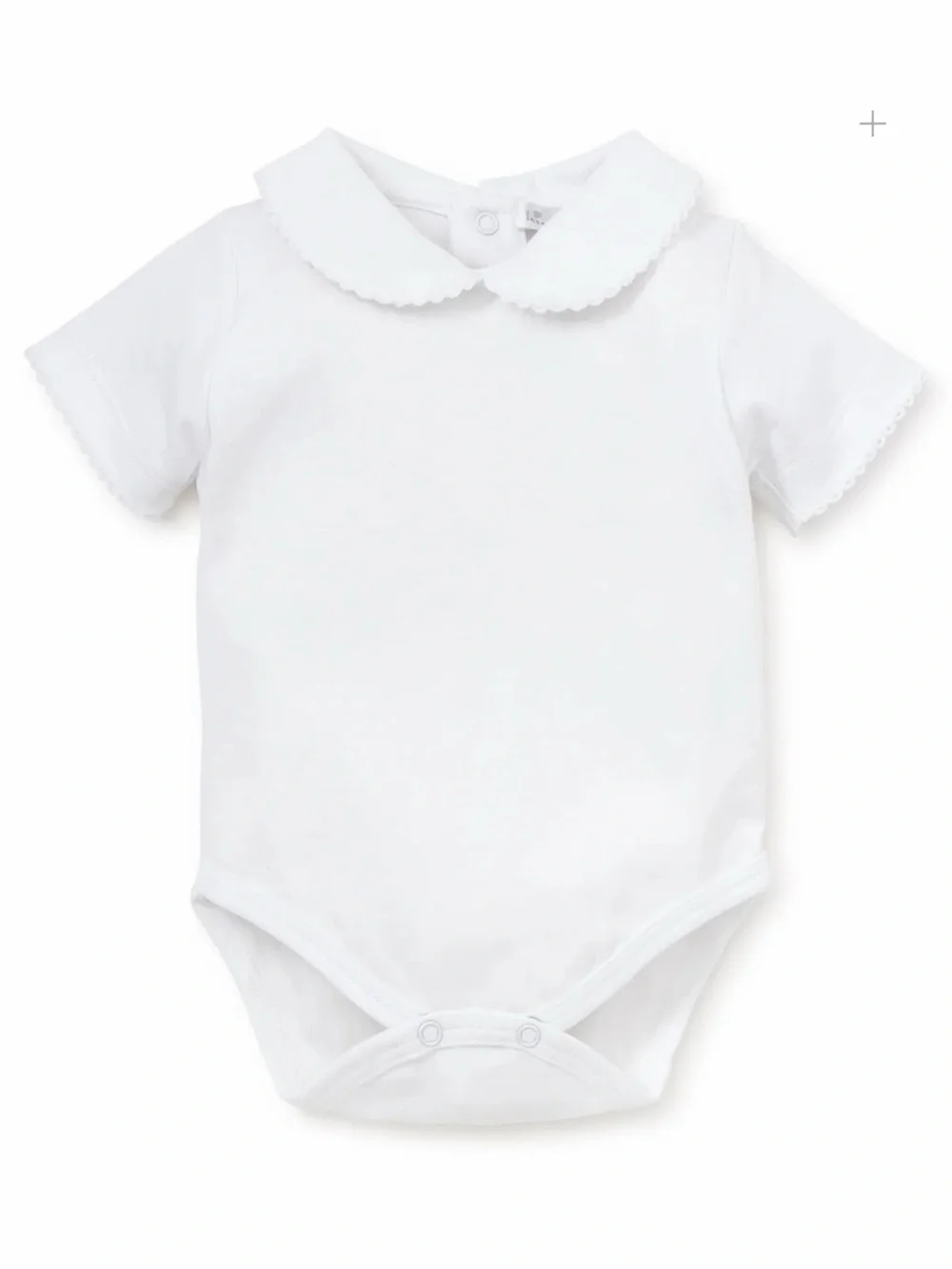 Kissy Kissy White Scalloped Peter Pan Collar Bodysuit